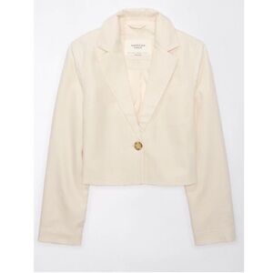 American Eagle Outfitters Linen Blend Cropped Blazer